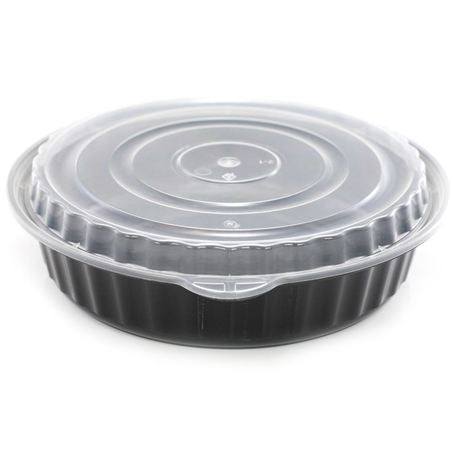 Wholesale BoxNCase Case 9In 48Oz Black Micro Containers- Bulk
