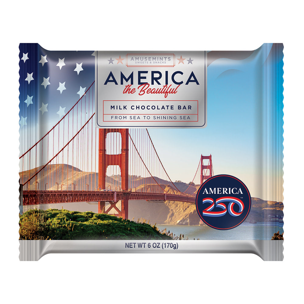 Wholesale MoMints America 250 Milk Chocolate 6 Oz Bar- Bulk