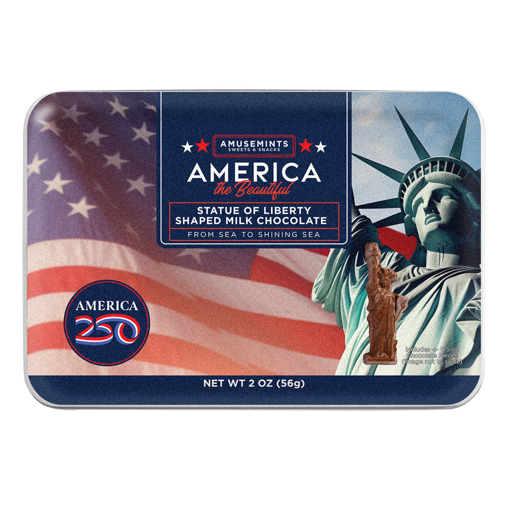 Wholesale MoMints America 250 Statue Of Liberty Milk Chocolate Minis 2 Oz Tin- Bulk