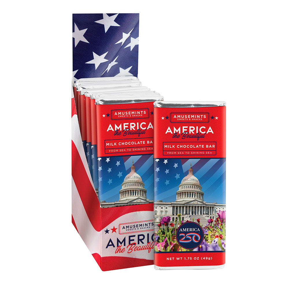 Wholesale MoMints America 250 Milk Chocolate 1.75 Oz Bar- Bulk