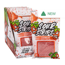 Wholesale Sour Strips - Strawberry - Peg - 3.4Oz- Bulk