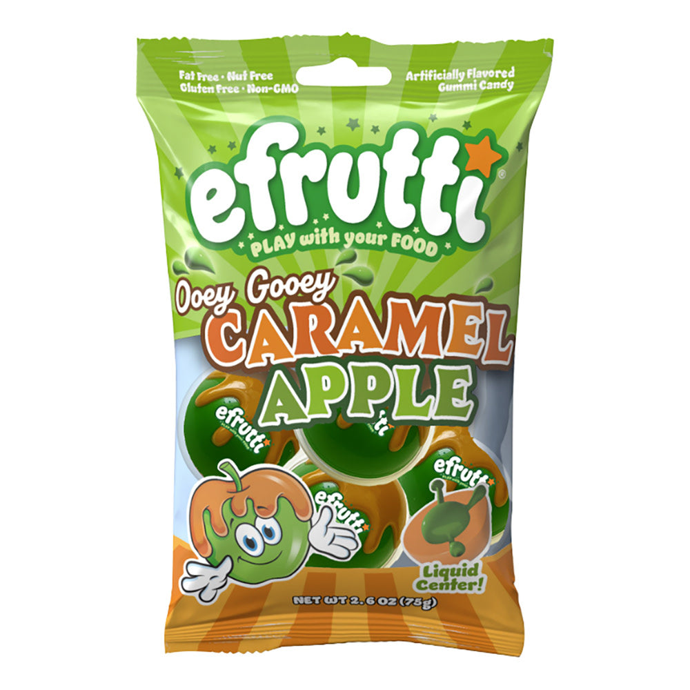 Wholesale Efrutti Ooey Gooey Caramel Apple Gummy 2.6 Oz Peg Bag- Bulk