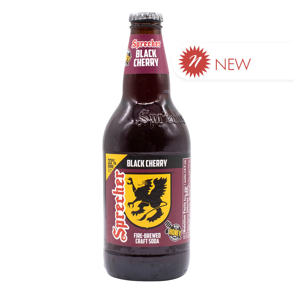 Wholesale Sprecher Black Cherry Soda 16 Oz Bottle- Bulk
