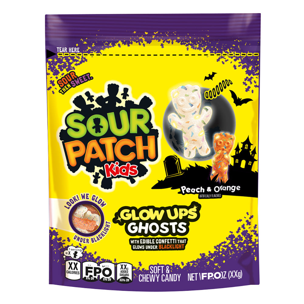 Wholesale Sour Patch Kids Glow Ups Ghosts 8.37 Oz Pouch- Bulk