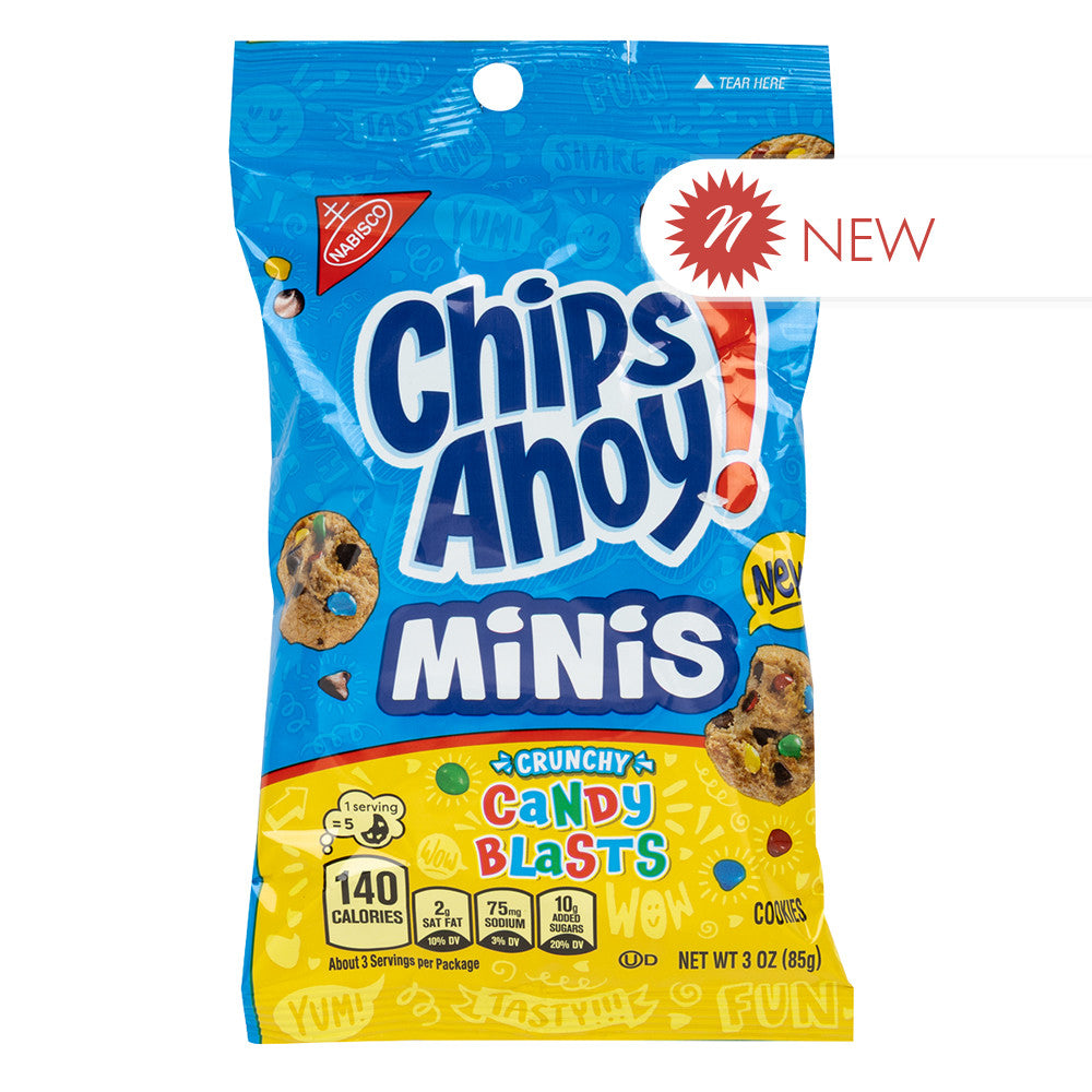 Wholesale Chips Ahoy! Crunchy Candy Blasts Minis 3 Oz Peg Bag- Bulk