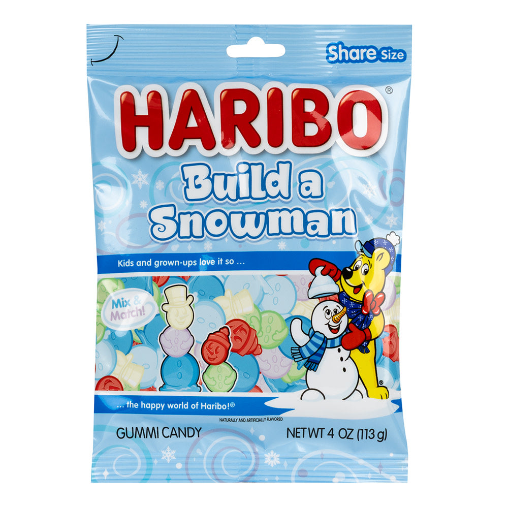 Wholesale Haribo Build A Snowman 4 Oz Peg Bag- Bulk