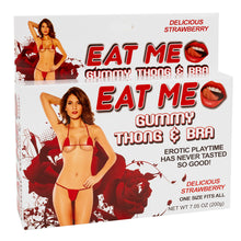 Wholesale Eat Me Gummy Thong & Bra Strawberry 1.75 Oz Peg Box- Bulk
