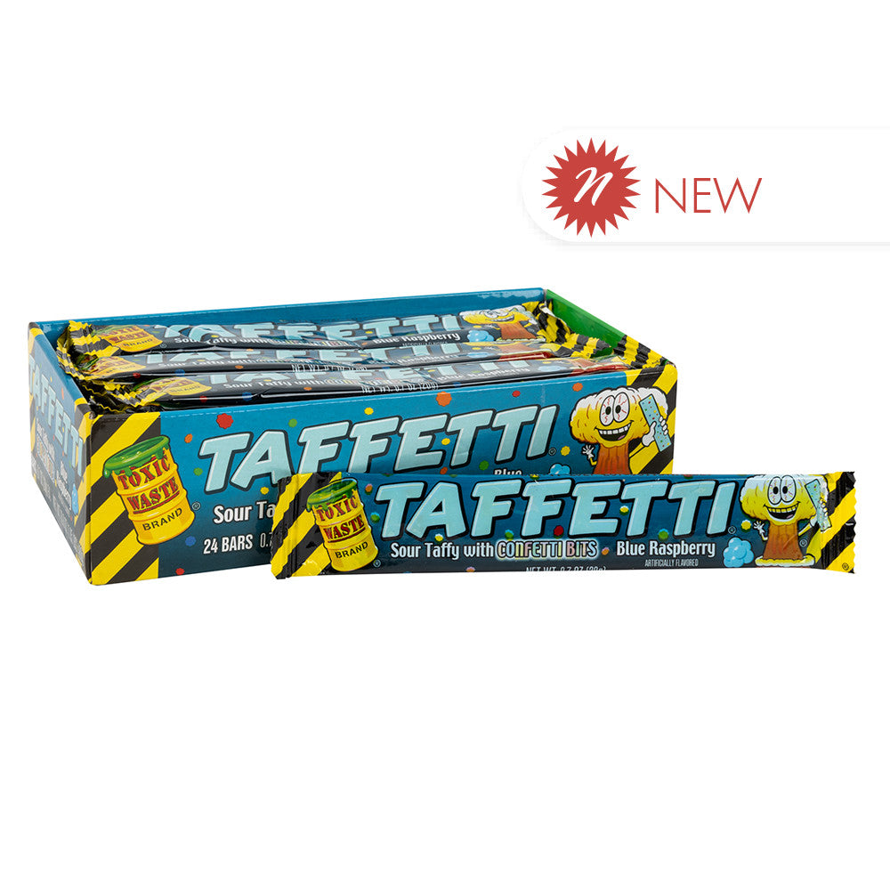 Wholesale Toxic Waste Taffetti Sour Blue Raspberry Taffy 0.7 Oz- Bulk
