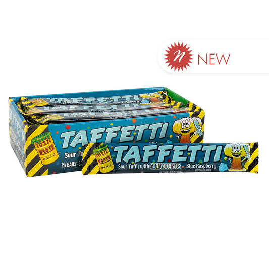 Wholesale Toxic Waste Taffetti Sour Blue Raspberry Taffy 0.7 Oz- Bulk