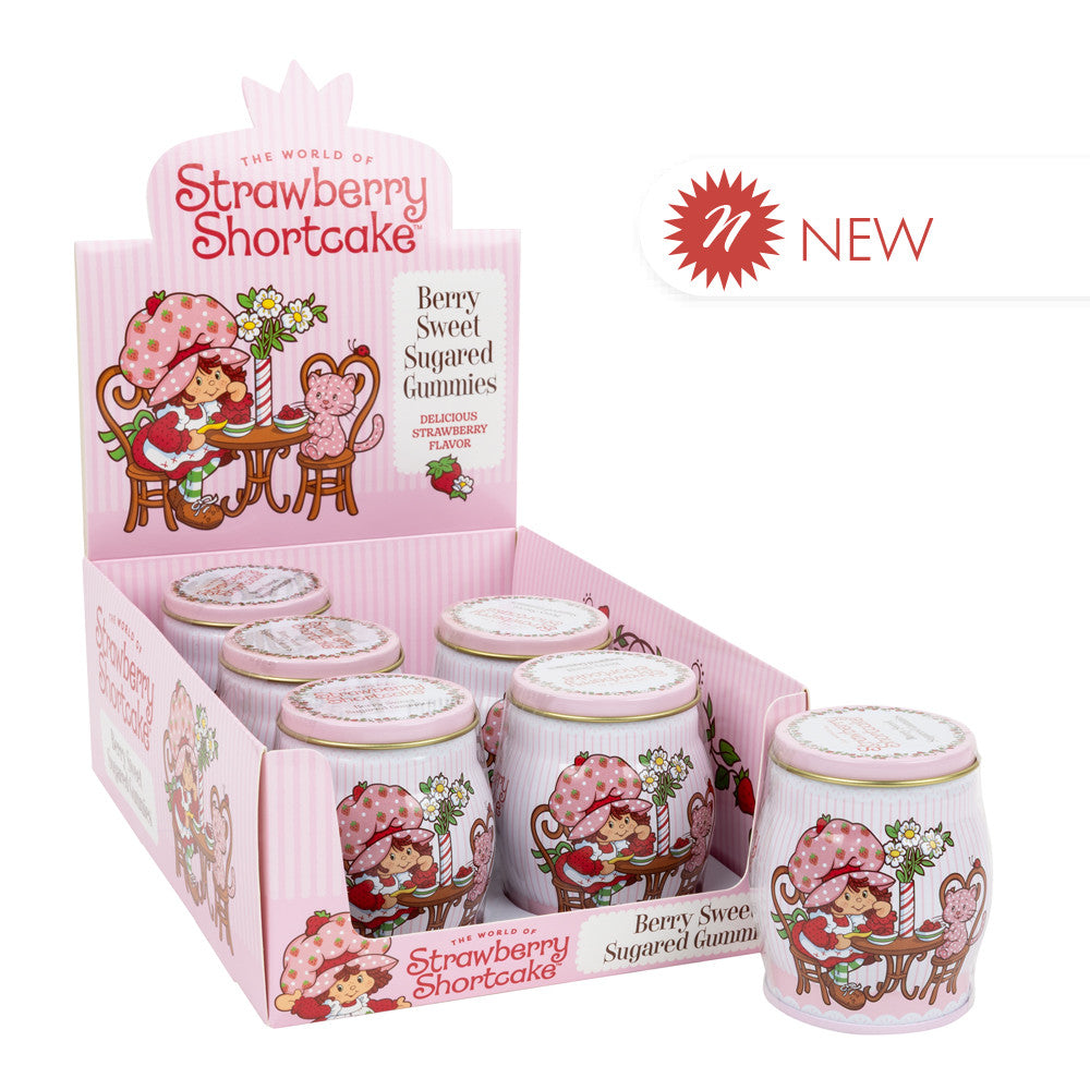 Wholesale Strawberry Shortcake Berry Sweet Sugared Gummies 3.7 Oz Tin- Bulk