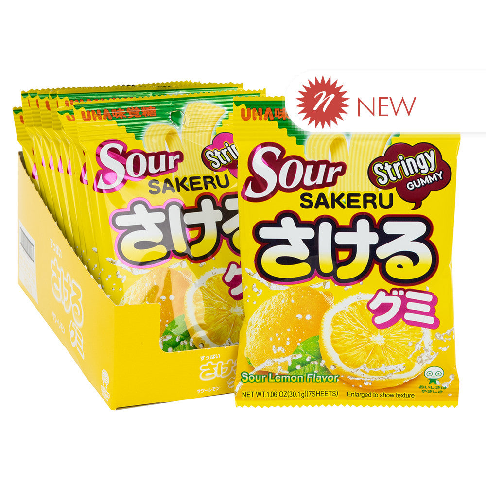 Wholesale Sakeru Sour Lemon Gummy 1.06 Oz Peg Bag- Bulk