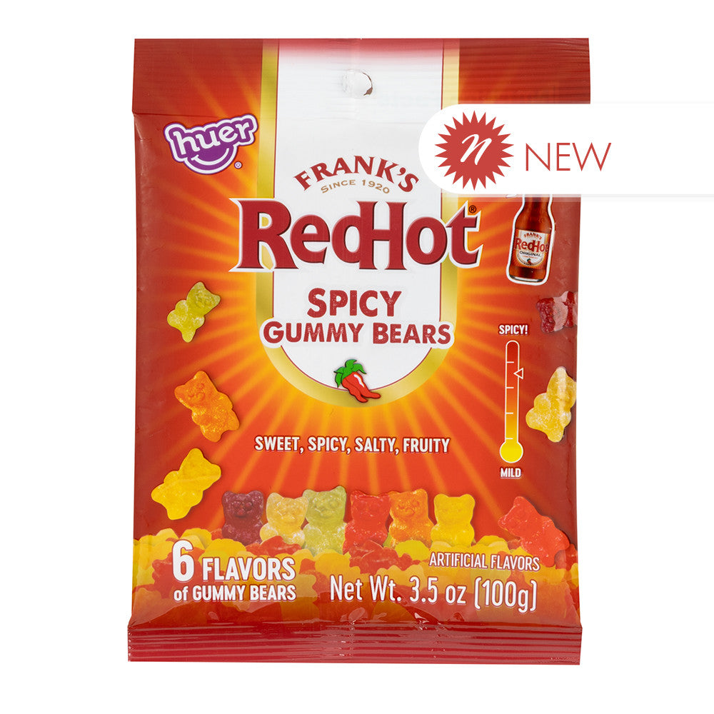 Wholesale Frank’S Redhot Spicy Gummy Bears 3.5 Oz Peg Bag- Bulk