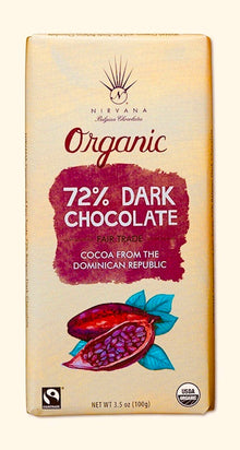 Wholesale Nirvana Dark Organic Belgian Chocolates -72% Cocoa (Vegan) 3.5 Oz.- Bulk