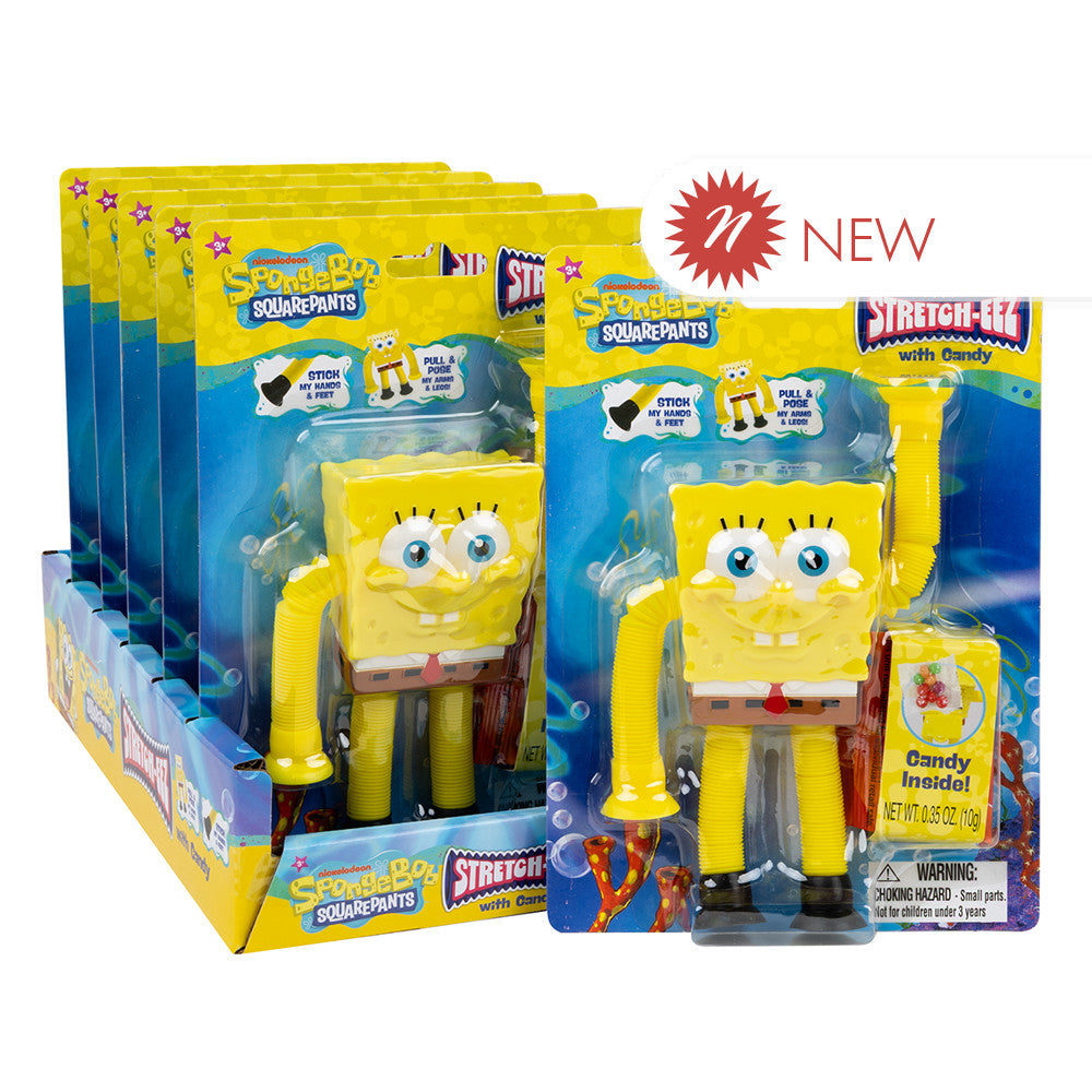 Wholesale Spongebob Squarepants Stretch-Eez With Candy 0.35 Oz- Bulk