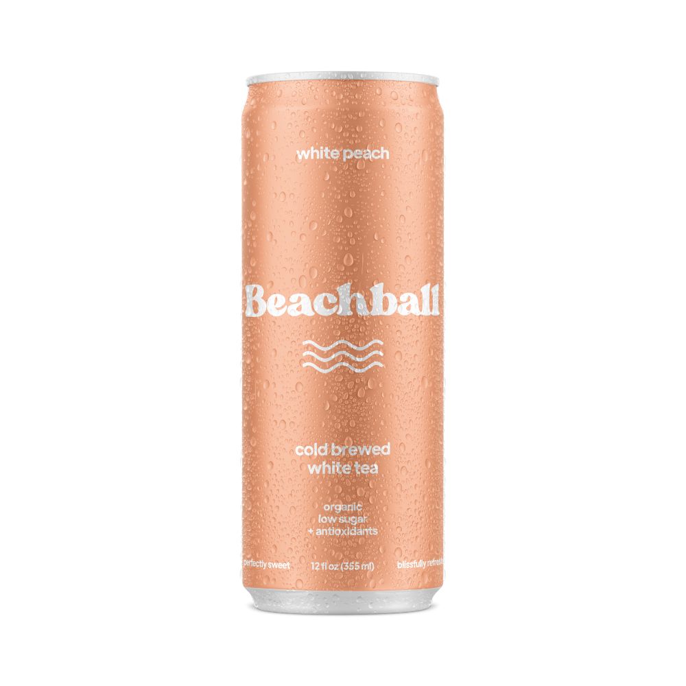Wholesale Beachball White Peach Cold Brewed Tea | 12 oz can- Bulk