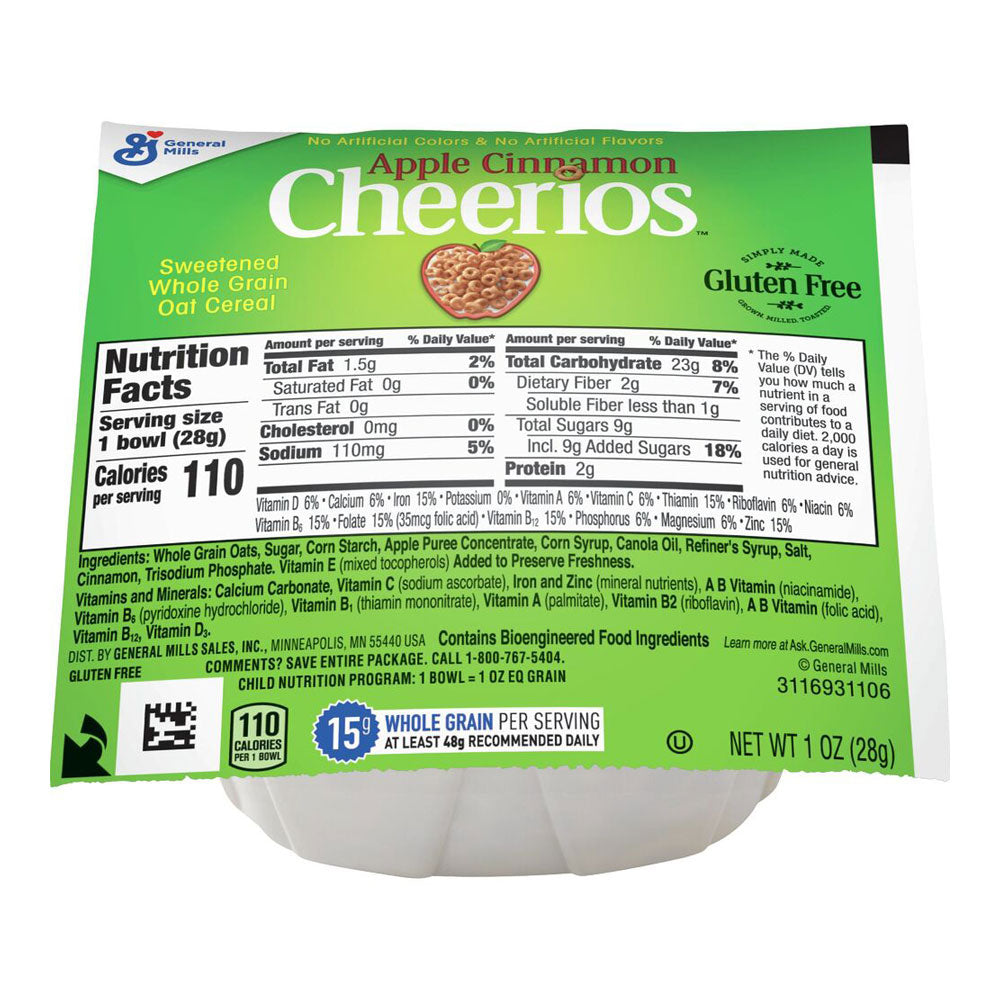 Wholesale General Mills Case Apple Cinnamon Cheerios Single Serve Bowl- Bulk