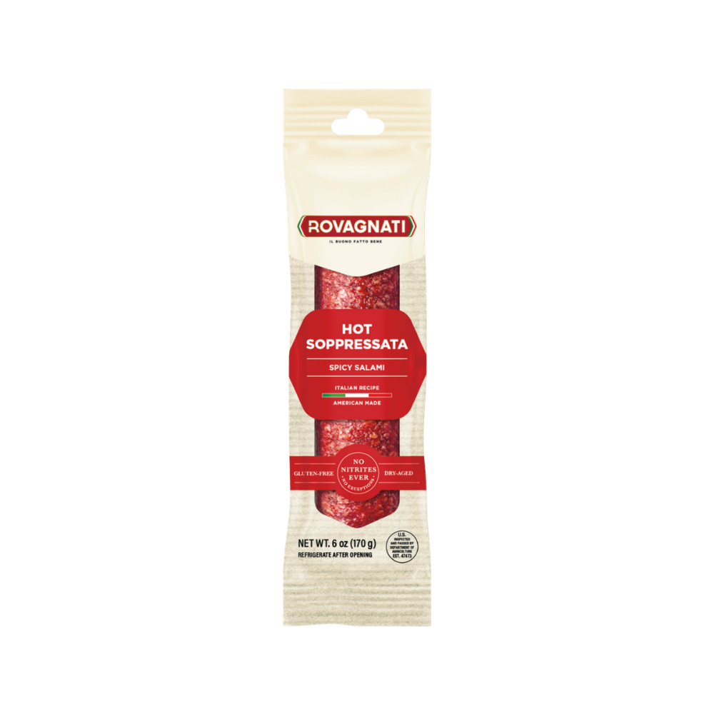 Wholesale Rovagnati Case Hot Soppressata Salami Chub- Bulk