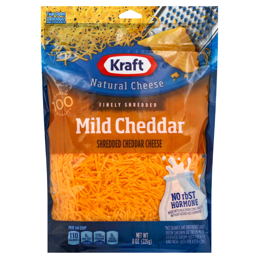Wholesale Kraft Each Finely Shredded Mild Cheddar Cheese- Bulk