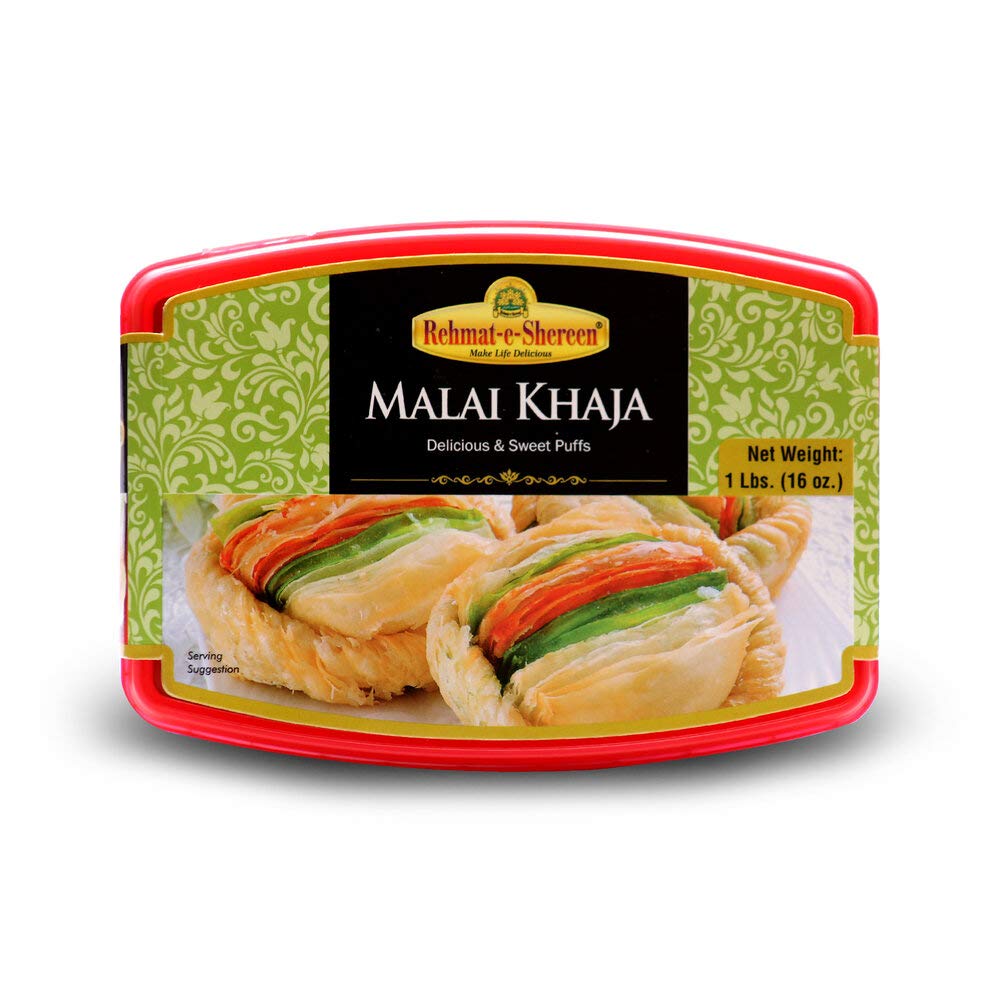 Wholesale Rehmat E Shereen Malai Khaja / Sweet Puffs 1lb- Bulk