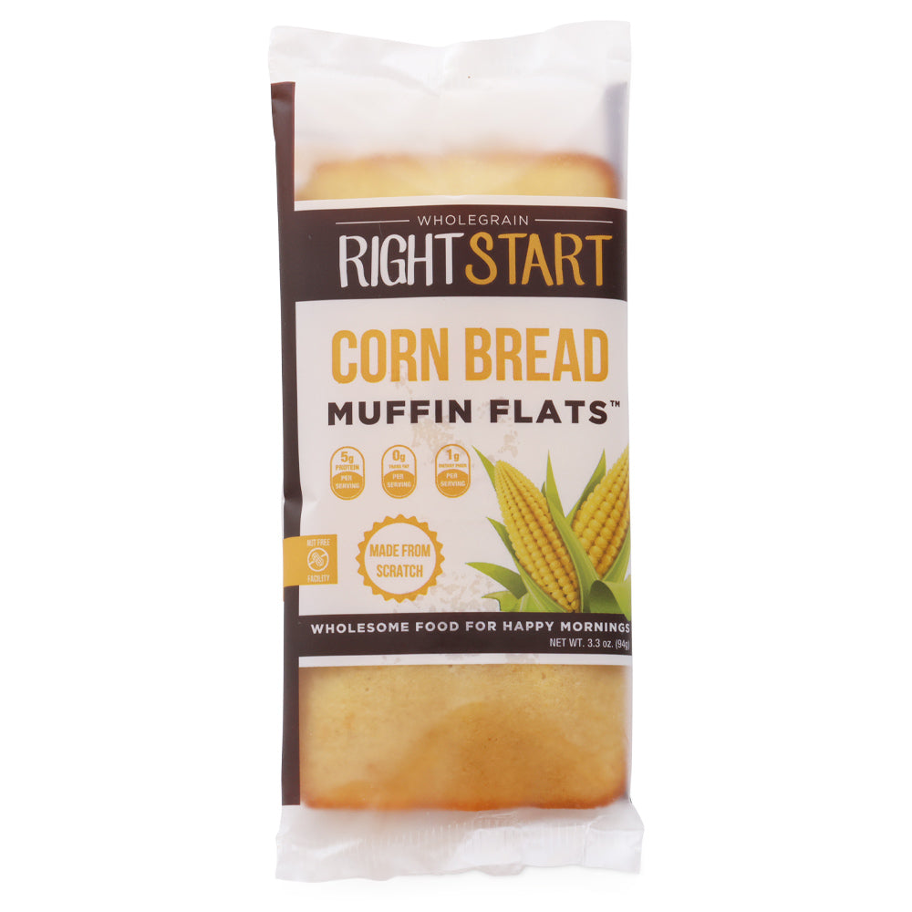 Wholesale Right Start Whole Grain Corn Muffin Flat | 3.3 oz- Bulk