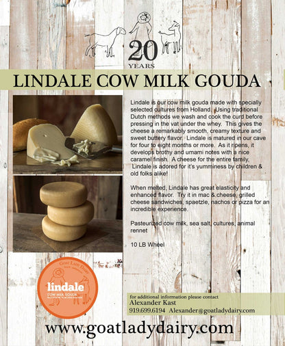 Wholesale Goat Lady Lindale Raw Cow Gouda- Bulk