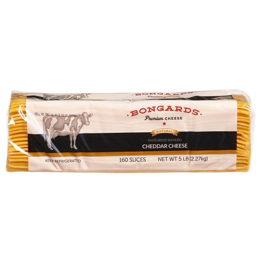 Wholesale Bongards Sliced Blended Yellow Cheddar Cheese | 5 lb- Bulk