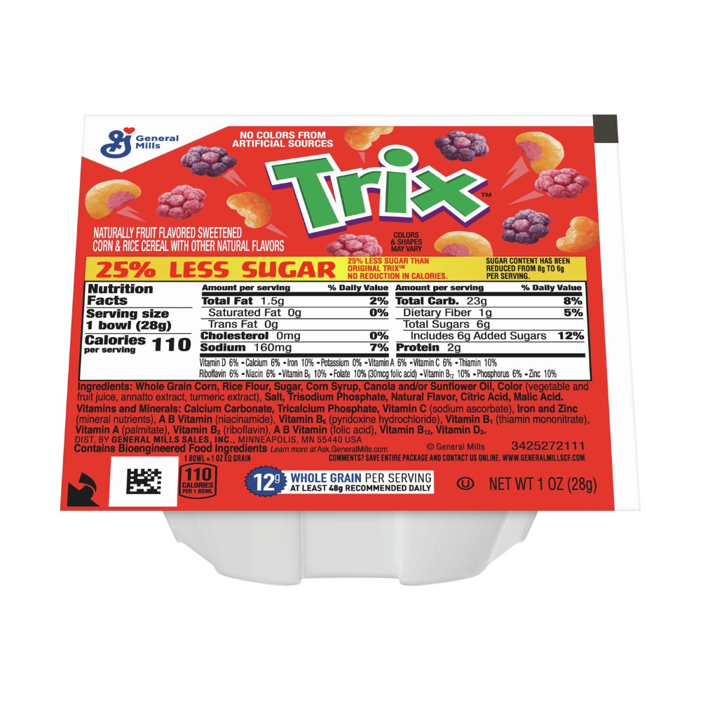 Wholesale General Mills Case Reduced Sugar Trix Cereal- Bulk