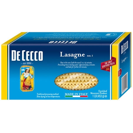 Wholesale De Cecco Case Lasagne Pasta- Bulk