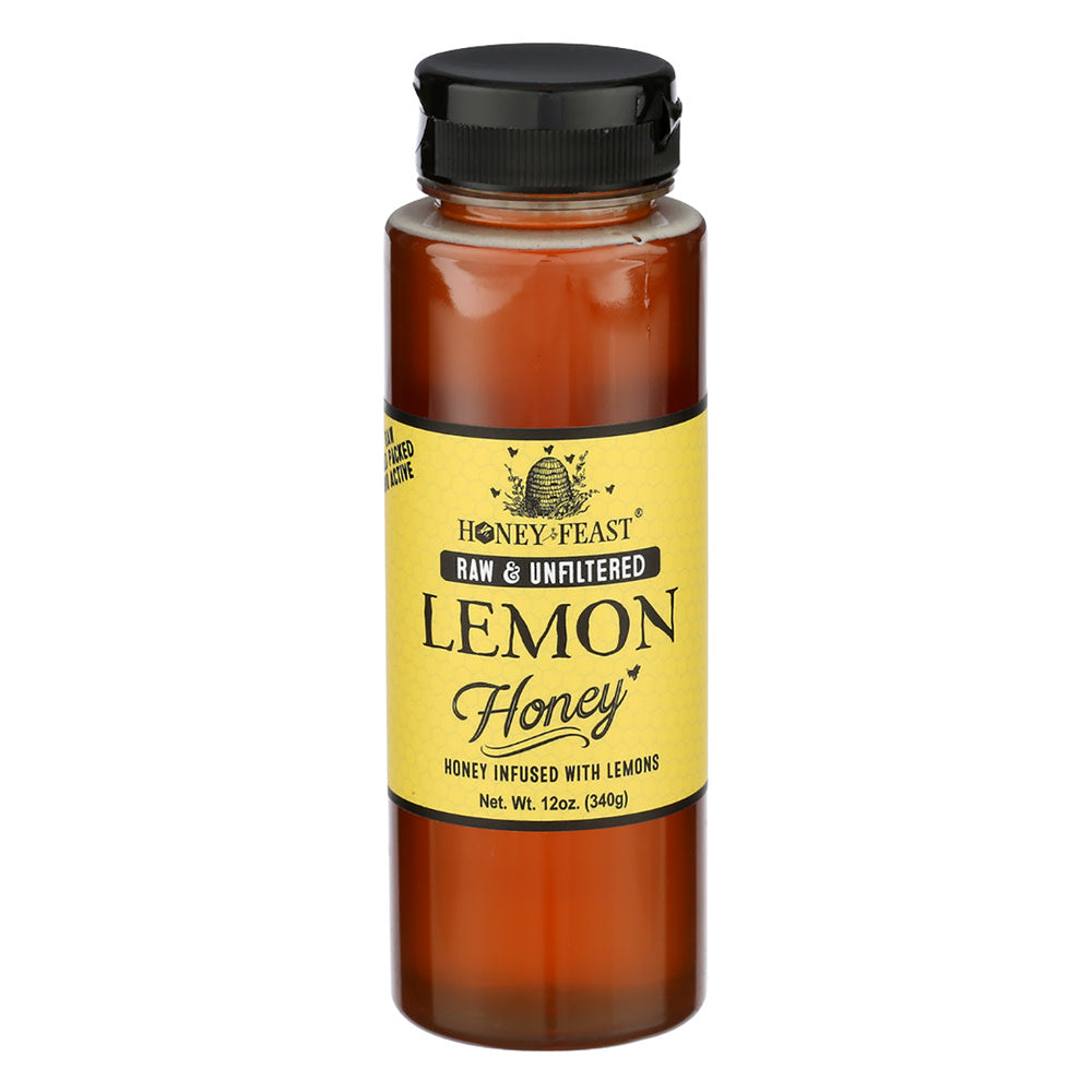 Wholesale Honey Feast Organic Lemon Honey 12 Oz Bottle *Fl Dc Only*- Bulk