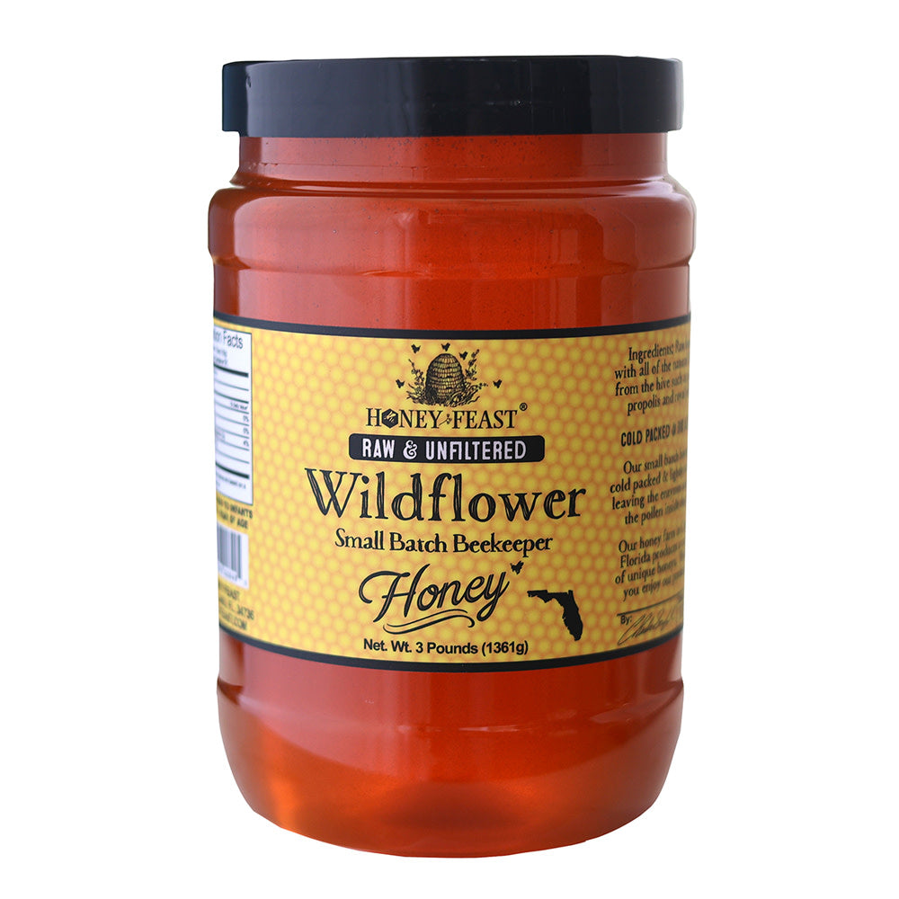 Wholesale Honey Feast Wildflower Honey 3 Lb Jar *Fl Dc Only*- Bulk