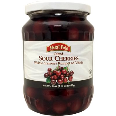 Wholesale Marco Polo Pitted Sour Cherries 24Oz Jar- Bulk