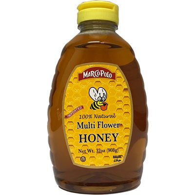 Wholesale Marco Polo Multi Flower Honey 2Lb Plastic Bottle- Bulk