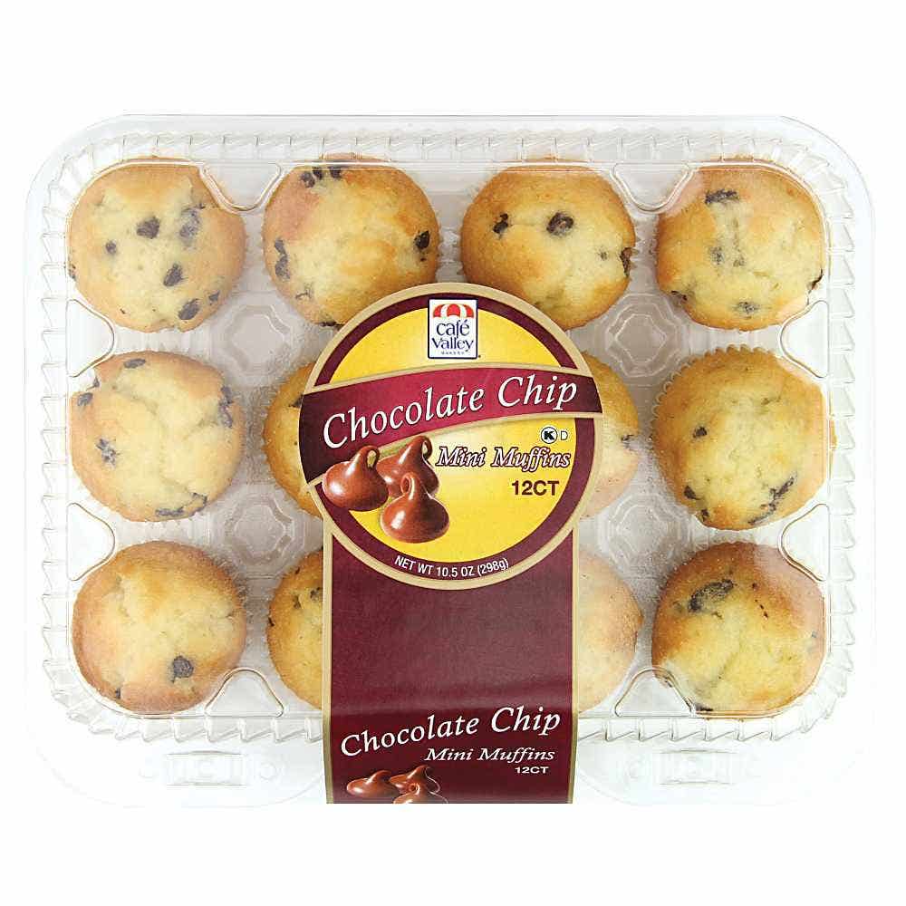 Wholesale Cafe Valley Chocolate Chip Mini Muffins 10.5 Oz- Bulk