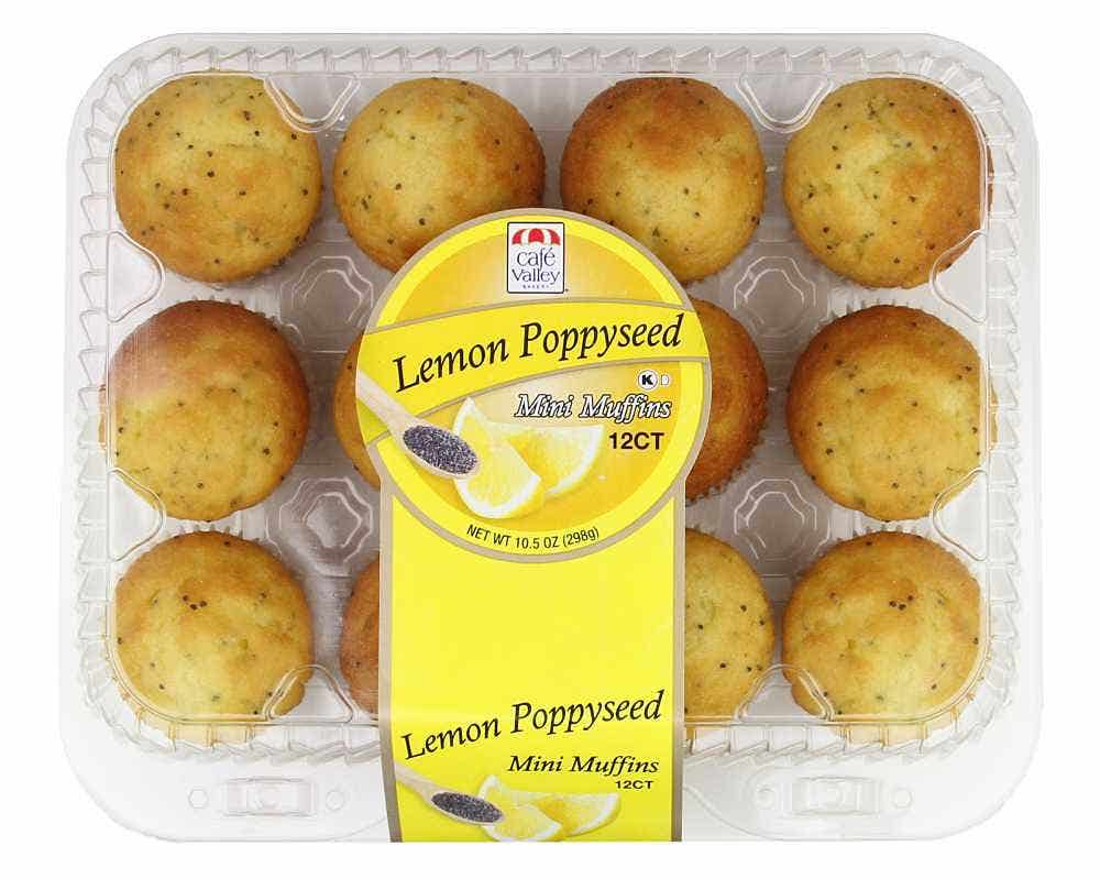 Wholesale Cafe Valley Lemon Poppyseed Mini Muffins 10.5 Oz- Bulk