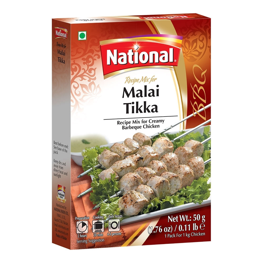 Wholesale National Malai Tikka Spice Mix 50g- Bulk