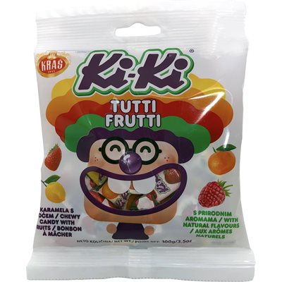 Wholesale Kras KiKi Assorted Fruit Toffee 100G Bag- Bulk