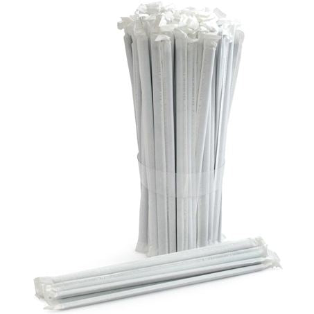 Wholesale Companions Case 7.75In Individually Wrapped Plastic Straws- Bulk