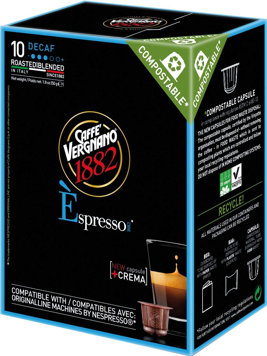 Wholesale Caffe Vergnano Case Decaf Espresso Capsules- Bulk