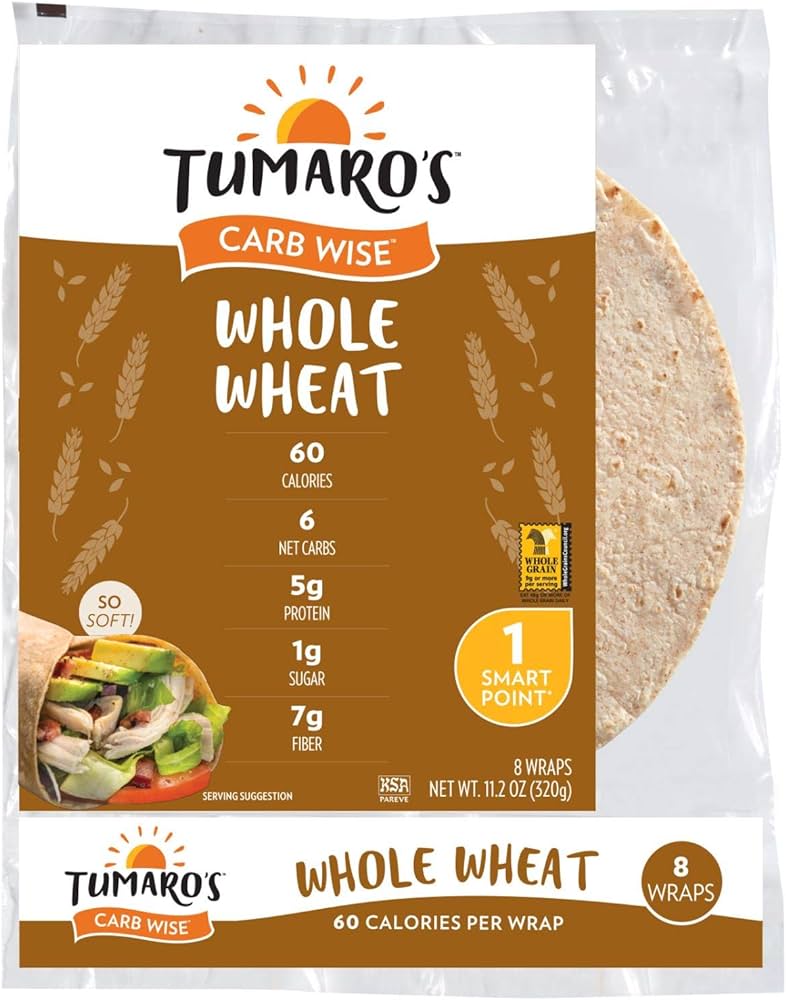 Wholesale Tumaros Low Carb Wraps 8' Wholewhea- Bulk