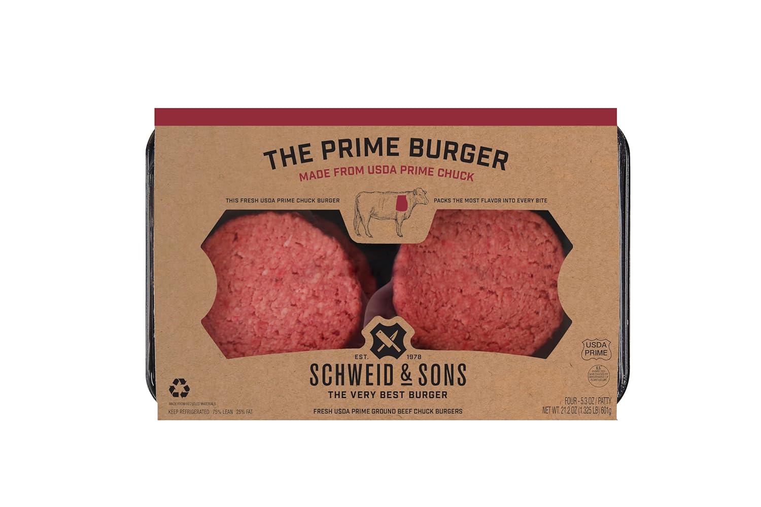 Wholesale Schweid & Sons 7 oz. Prime Burger 7oz- Bulk