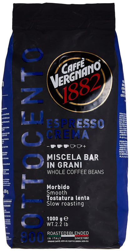 Wholesale Caffe Vergnano Case Crema 800 Espresso Beans- Bulk