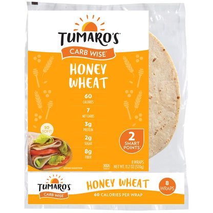 Wholesale Tumaros Low Carb Wraps 8' Hny Wheat- Bulk
