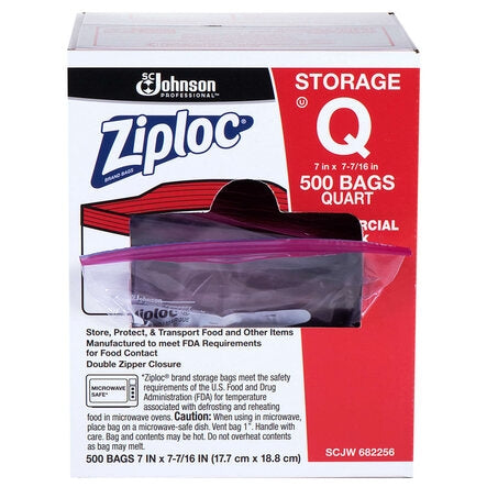 Wholesale Ziploc Case Resealable Quart Size Bags- Bulk