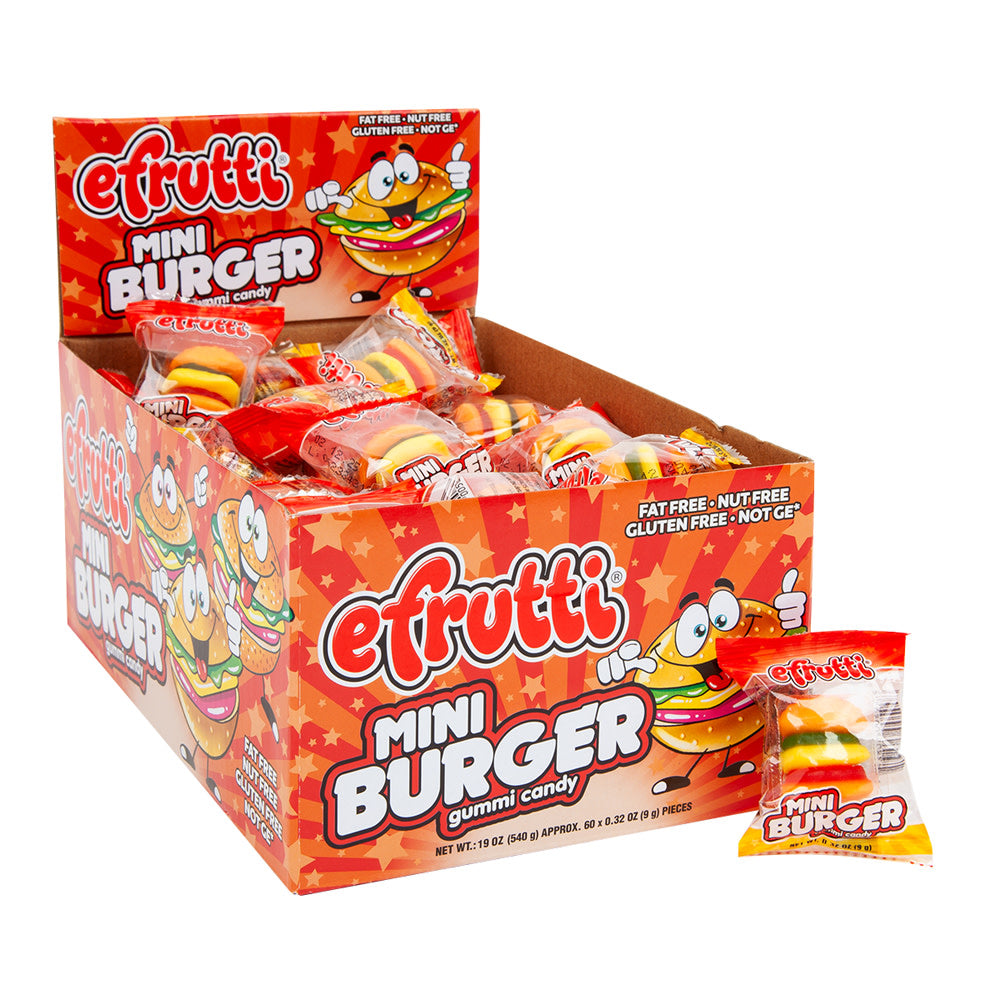 Wholesale Efrutti Gummi Mini Burger 0.32 Oz- Bulk