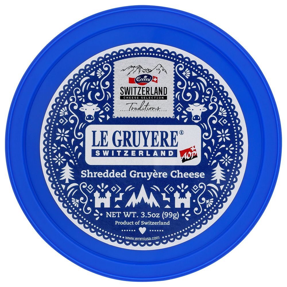 Wholesale Emmi Le Gruyere Shred Cups (R ) Cheese 3.5 OZ- Bulk