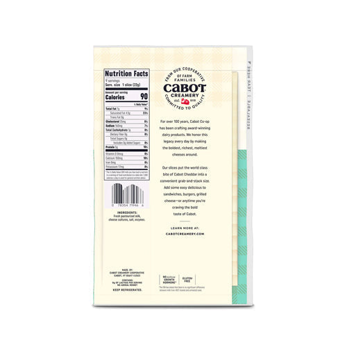 Wholesale Cabot Creamery Sharp White Cheddar Cheese Sliced 2.5lb- Bulk