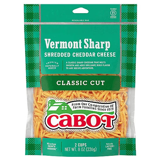 Wholesale Cabot Shredded Sharp Yellow Cheddar- Bulk