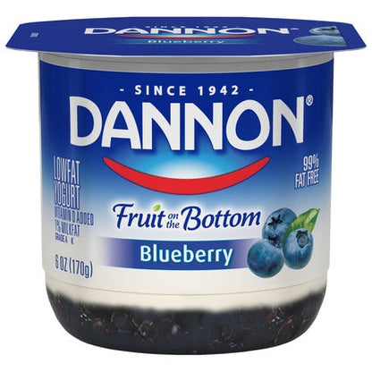 Wholesale Dannon Case Blueberry Fruit On The Bottom Yogurt- Bulk