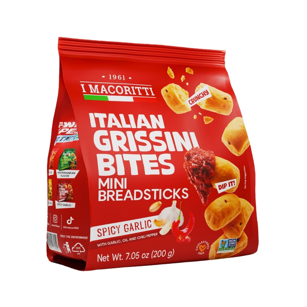 Wholesale I Macoritti Spicy Garlic Grissini Breadstick Bites | 7.05 oz- Bulk
