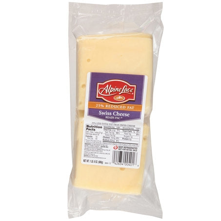 Wholesale Alpine Lace Case Reduced Fat Sliced Swiss Cheese- Bulk